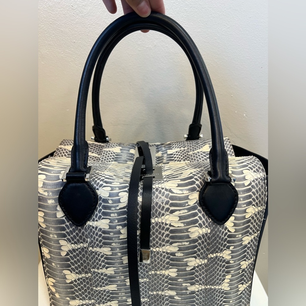 Michael Kors Collection Miranda Genuine Snakeskin Tote - Picture 2 of 11